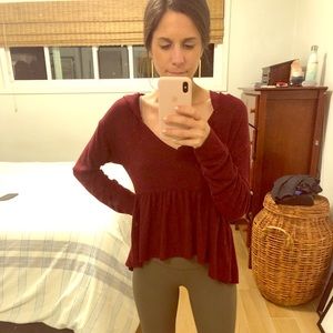 Dark red light sweater